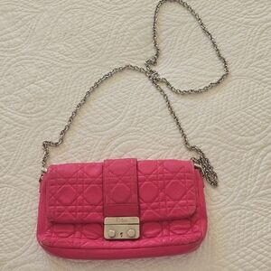 Dior Fuchsia Quilted Clutch with Chain